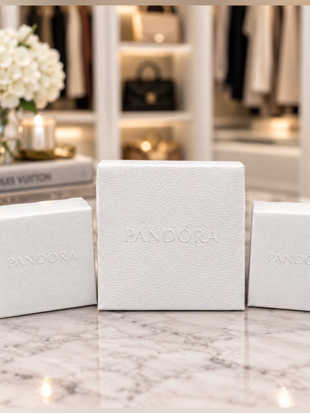 Pandora White Jewelry Gift Boxes Set of 3